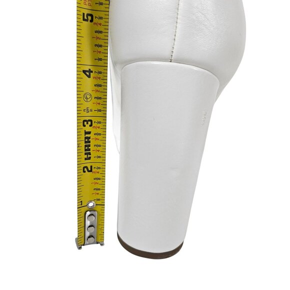 Dream Pairs Womens Size 11 White Faux Leather Chunky 4" Heel Ankle Boot Side Zip - Picture 9 of 16